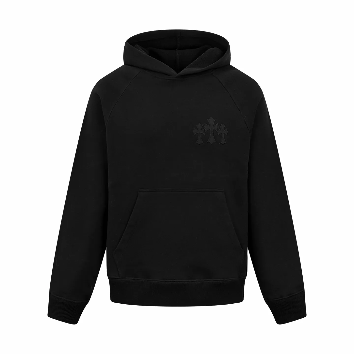 P470 Chrome Hearts Logo Hooded Sweatshirt Customized heavy fortress intertwined air cotton, full of texture, thick and solid, with classic black as the curtain, giving a deep sense of luxury. With the Chrome Hearts cross patch embroidery decoration on the chest, it becomes the ultimate interpretation of the dark gothic style. The CH Gothic font is the finishing touch on the back panel, making the totem the highlight of your spirit. The logo iron plate sways slightly with the swing of the body, adding a sense of movement and vitality. Unobtrusive but with an indescribable aura, interpreting the perfect blend of retro and luxury. Process 1: Using imported machine patch embroidery technology, using advanced computer control systems and precision mechanical components to realize the Chrome Hearts logo patch embroidery operation, showing an embroidery effect with both clarity and three-dimensionality. Process 2: The fabrics have been washed and have a better hand feel. Not easy to deform, not easy to shrink, not easy to fade, and maintain long-term beauty. Accessories: Customized 1:1 CH iron plate Customized 1:1 CH trademark Fit: Loose fit Size: S M L XL Style number: CC912